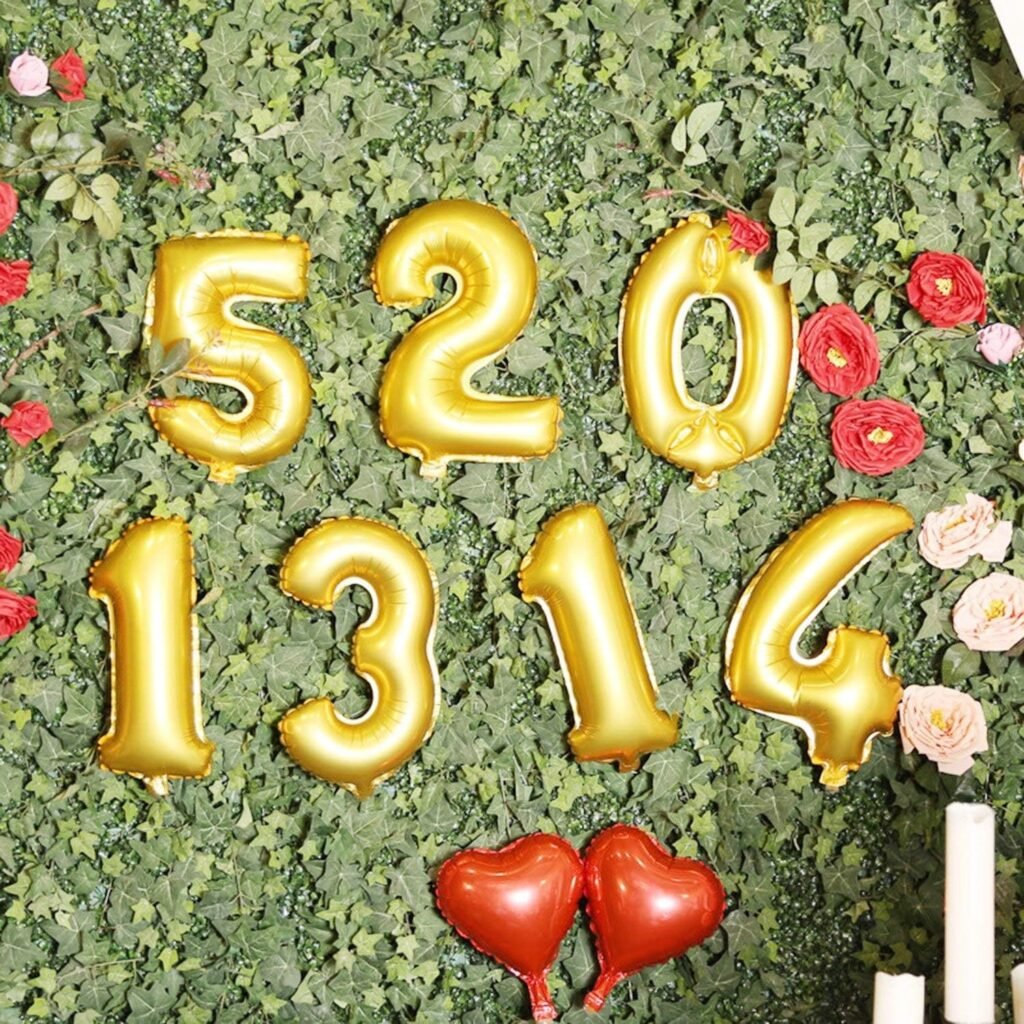 Ballons chiffres dorés Pour décoration d'Anniversaire - 40cm