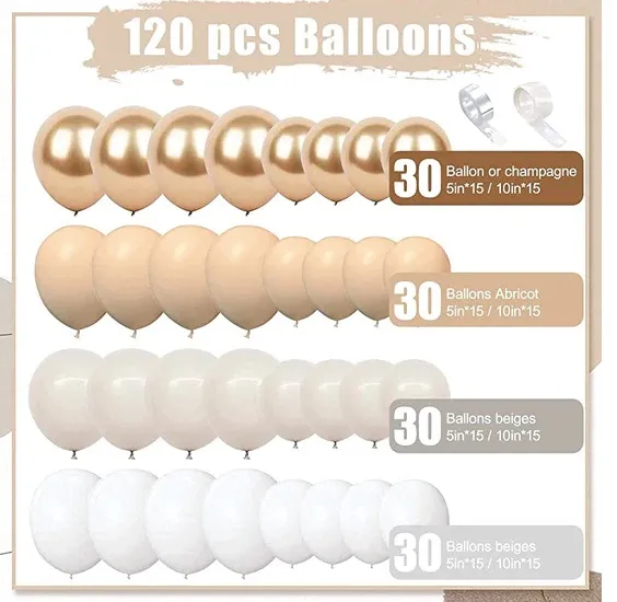 Pack décoration ballons 120pcs dodo.ma