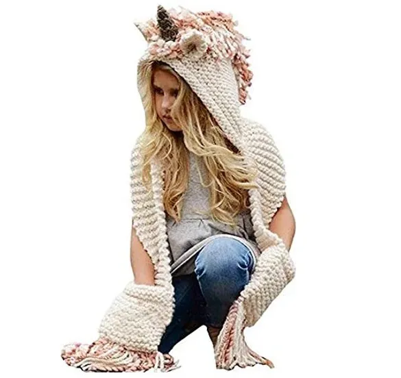 Chapeau chaud tricot Licorne