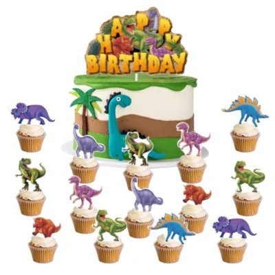 Topper gateau dinosaures décoration anniversaire