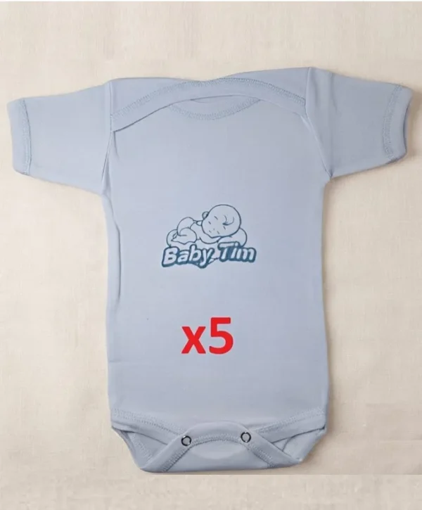 Pack de cinq bodies bébé demi manches dodo.ma
