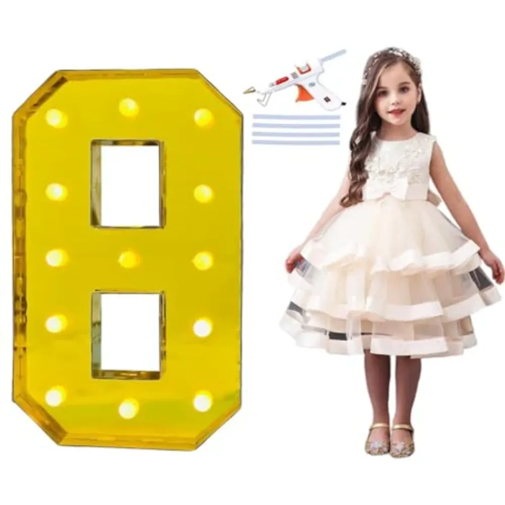 numero 8 led pour anniversaire - dodo.ma
