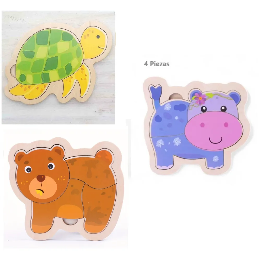 PAck de trois Puzzle en bois bebe - dodo.ma