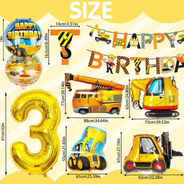 Pack décoration anniversaire engins - dodo.ma