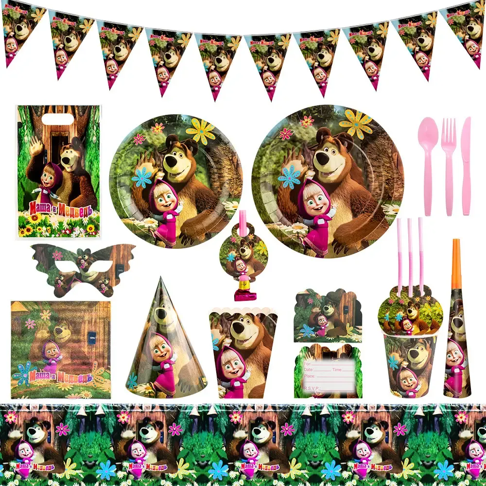 Pack de décoration anniversaire Masha - dodo.ma