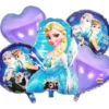 Pack de cinq ballons Frozen de decoration anniversaire