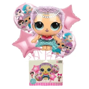 Pack de cinq ballons LOL de decoration anniversaire