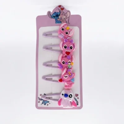 pack cinq pinces cheveux filles stitch - dodo.ma