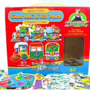 Train Puzzle en Bois – Lettres et Chiffres Éducatif pour Enfants
