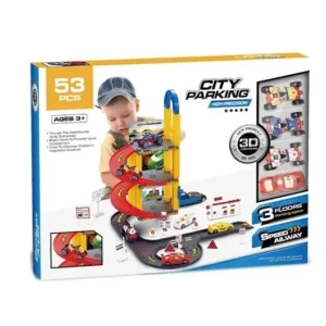 Garage Parking 3 Étages avec Circuit et Voitures – Jouet Éducatif pour Enfants