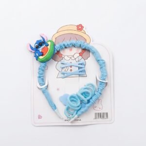 Pack Accessoires Cheveux Stitch – Bandeau, Élastiques et Pinces