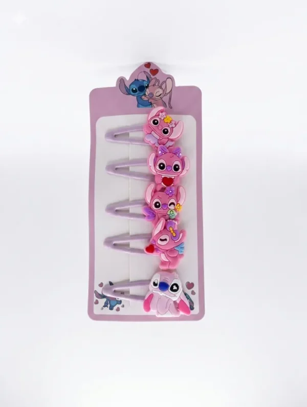 pack cinq pinces cheveux filles stitch - dodo.ma