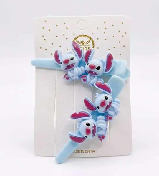 pack deux pinces cheveux filles stitch - dodo.ma