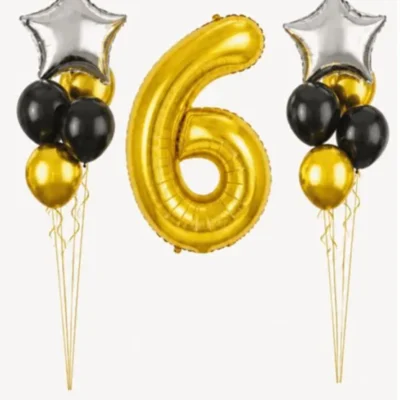 Pack de ballons chiffre 6 rose-dodo.ma