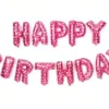 Ballon Happy Birthday Rose avec coeurs Pour décoration d'Anniversaire