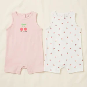 Pack de deux pyjamas bébés filles100% coton