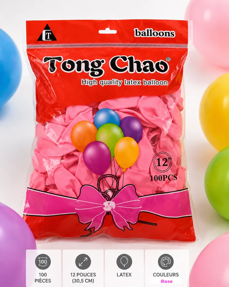 Pack 100 ballons de décoration 12 pouces- dodo.ma
