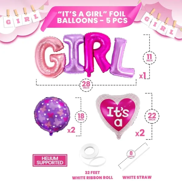 Pack de ballons it s a girl-dodo.ma