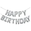 Ballon Happy Birthday Argenté Pour décoration d'Anniversaire 40cm
