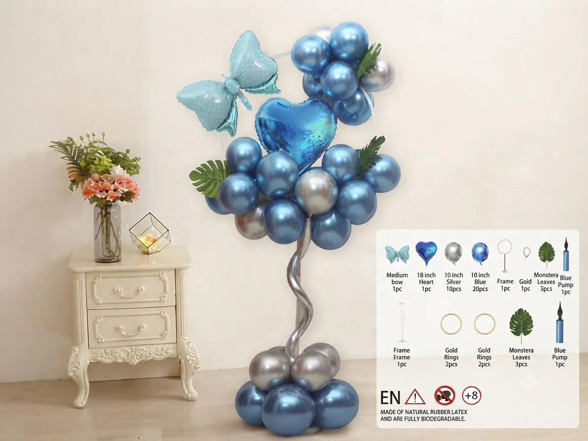 Pack ballons de décoration l'anniversairee avec support