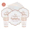 Pack assiette goblet et serviette bronze premium d'anniversairee - dodo.ma