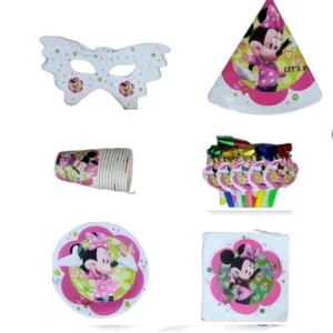 Pack de vessaille anniversaire Minnie- 10 personnes -60 pièces